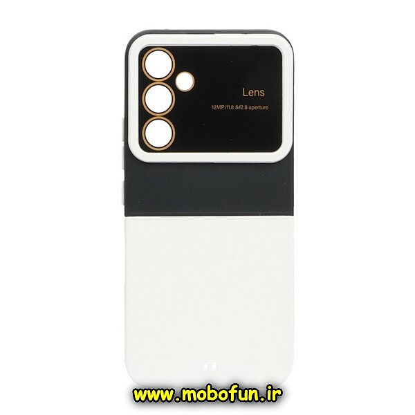 کیف گوشی Galaxy A54 5G سامسونگ طرح دو رنگ Camera Lens مشکی سفید محافظ لنز دار کد 703