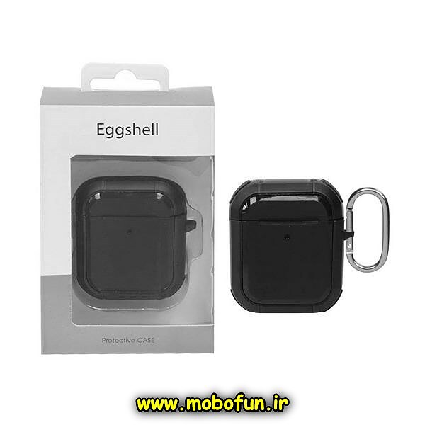 کاور AirPods 1 - AirPods 2 مدل ضدضربه اورجینال برند ایگشل Eggshell رنگ مشکی