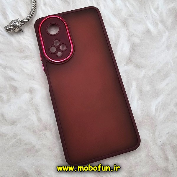 قاب گوشی Honor X7 4G آنر پشت مات متال کیس دور سیلیکونی زرشکی کد 91