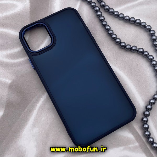 قاب گوشی iPhone 11 Pro Max آیفون پشت مات متال کیس دور سیلیکونی سرمه ای کد 661