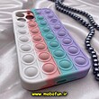 قاب گوشی iPhone 13 Pro Max آیفون سیلیکونی پاک کنی اورجینال طرح پاپیت فیجت آبرنگی رنگین کمانی محافظ لنز دار کد 649
