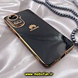 قاب گوشی Huawei Nova 10 SE هوآوی طرح ژله ای مای کیس گلد لاین دور طلایی محافظ لنز دار مشکی کد 7