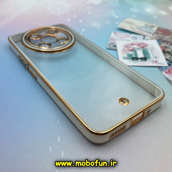 قاب گوشی Huawei Nova Y90 هوآوی طرح الکتروپلیتینگ ژله ای شفاف محافظ لنز دار سفید کد 18