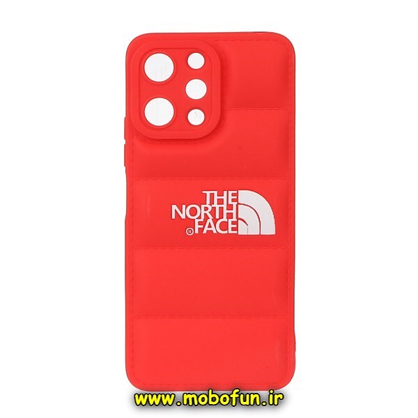قاب گوشی Redmi 12 شیائومی سیلیکون ژله ای پافر PC زیر بسته محافظ لنز دار THE NORTH FACE قرمز کد 71