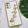 قاب گوشی Galaxy S20 FE سامسونگ طرح مای کیس گلد لاین لاکچری دستبندی زنجیری قلبی مخملی آویزدار محافظ لنز دار سفید کد 589