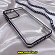 قاب گوشی Galaxy S21 Ultra سامسونگ طرح پشت طلق شیشه ای شفاف اورجینال برند FASHION CASE بنفش کد 343