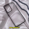 قاب گوشی Galaxy S21 Ultra سامسونگ طرح پشت طلق شیشه ای شفاف اورجینال برند FASHION CASE مشکی کد 344