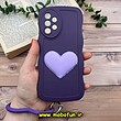 قاب گوشی Galaxy A33 5G سامسونگ طرح بالشتی النگویی قلبی سه بعدی سیلیکونی محافظ لنز دار بنفش کد 624