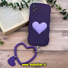 قاب گوشی iPhone 11 Pro Max آیفون طرح بالشتی النگویی قلبی سه بعدی سیلیکونی محافظ لنز دار بنفش کد 666