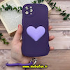 قاب گوشی iPhone 11 Pro Max آیفون طرح بالشتی النگویی قلبی سه بعدی سیلیکونی محافظ لنز دار بنفش کد 666