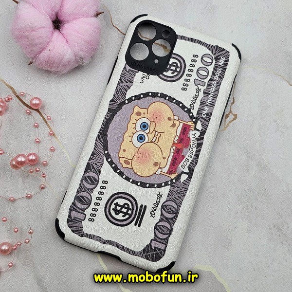 قاب گوشی iPhone 11 Pro Max آیفون طرح چرمی ژله ای باب اسفنجی صد دلاری کد 669