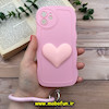 قاب گوشی iPhone 12 آیفون طرح بالشتی النگویی قلبی سه بعدی سیلیکونی محافظ لنز دار صورتی کد 866