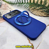 قاب گوشی iPhone 12 آیفون سیلیکونی اورجینال Camera Lens زیر بسته HD GLASS FILM محافظ لنز دار مگ سیف هولدر دار آبی کاربنی کد 869