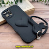 قاب گوشی iPhone 12 Pro Max آیفون طرح بالشتی النگویی قلبی سه بعدی سیلیکونی محافظ لنز دار مشکی کد 754