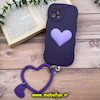 قاب گوشی iPhone 12 Pro Max آیفون طرح بالشتی النگویی قلبی سه بعدی سیلیکونی محافظ لنز دار بنفش کد 755