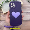 قاب گوشی iPhone 12 Pro Max آیفون طرح بالشتی النگویی قلبی سه بعدی سیلیکونی محافظ لنز دار بنفش کد 755
