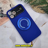قاب گوشی iPhone 12 Pro Max آیفون سیلیکونی اورجینال Camera Lens زیر بسته HD GLASS FILM محافظ لنز دار مگ سیف هولدر دار آبی کاربنی کد E9-170021