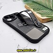 قاب گوشی iPhone 13 Pro Max آیفون دستبندی سیلیکونی GOOD LUCK لبخند Fashion محافظ لنز دار مشکی کد 653