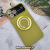 قاب گوشی iPhone 13 Pro Max آیفون سیلیکونی اورجینال Camera Lens زیر بسته HD GLASS FILM محافظ لنز دار مگ سیف هولدر دار زرد لیموئی کد E9-170025