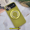 قاب گوشی iPhone 14 آیفون سیلیکونی اورجینال Camera Lens زیر بسته HD GLASS FILM محافظ لنز دار مگ سیف هولدر دار زرد لیموئی کد E9-170028