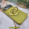 قاب گوشی iPhone 14 آیفون سیلیکونی اورجینال Camera Lens زیر بسته HD GLASS FILM محافظ لنز دار مگ سیف هولدر دار زرد لیموئی کد E9-170028