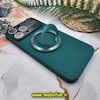 قاب گوشی iPhone 14 Pro Max آیفون سیلیکونی اورجینال Camera Lens زیر بسته HD GLASS FILM محافظ لنز دار مگ سیف هولدر دار سبز تیره کد E9-170029