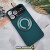 قاب گوشی iPhone 14 Pro Max آیفون سیلیکونی اورجینال Camera Lens زیر بسته HD GLASS FILM محافظ لنز دار مگ سیف هولدر دار سبز تیره کد E9-170029