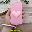 قاب گوشی iPhone X - iPhone XS آیفون طرح بالشتی النگویی قلبی سه بعدی سیلیکونی محافظ لنز دار صورتی کد 604