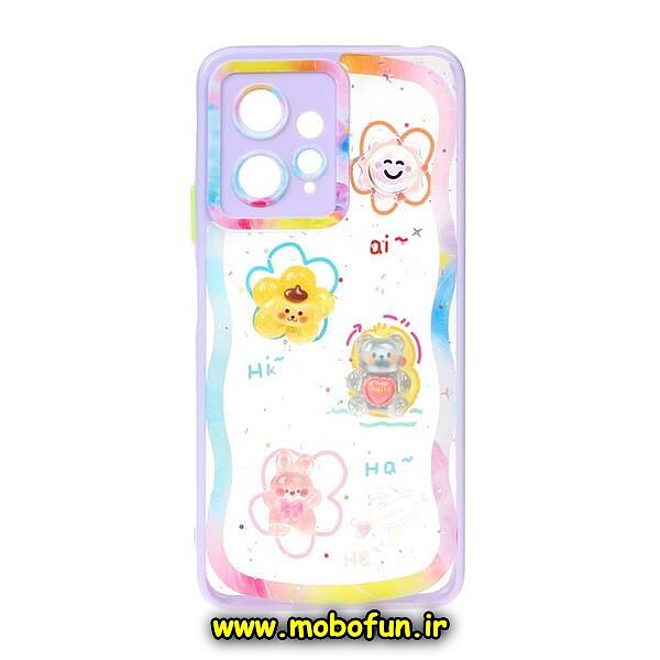 قاب گوشی Redmi Note 12 4G شیائومی طرح طلقی شفاف عروسکی محافظ لنز دار یاسی کد 390