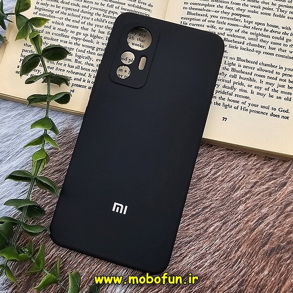 قاب گوشی Xiaomi 12 Lite شیائومی سیلیکونی اورجینال پاک کنی درجه یک زیربسته مشکی محافظ لنز دار کد 156