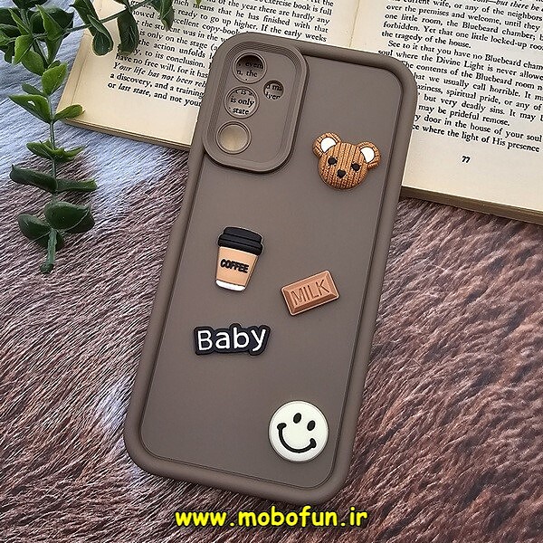 قاب گوشی Galaxy A14 4G - Galaxy A14 5G سامسونگ طرح سیلیکونی ژله ای سه بعدی برجسته عروسکی COFFEE Baby محافظ لنز دار نسکافه ای کد 709