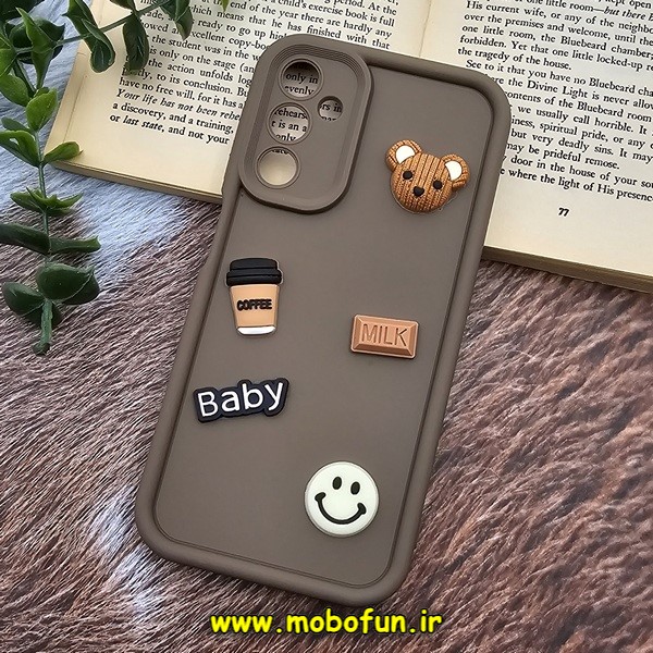 قاب گوشی Galaxy A24 سامسونگ طرح سیلیکونی ژله ای سه بعدی برجسته عروسکی COFFEE Baby محافظ لنز دار نسکافه ای کد E22-172527
