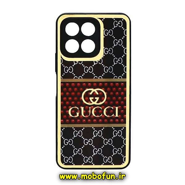 قاب گوشی Honor X8A آنر پشت گلس سرامیکی طلاکوب گوچی GUCCI محافظ لنزدار کد 71