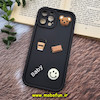 قاب گوشی iPhone 12 Pro Max آیفون طرح سیلیکونی ژله ای سه بعدی برجسته عروسکی COFFEE Baby محافظ لنز دار مشکی کد 767