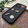 قاب گوشی iPhone 12 Pro Max آیفون طرح سیلیکونی ژله ای سه بعدی برجسته عروسکی COFFEE Baby محافظ لنز دار مشکی کد 767