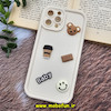 قاب گوشی iPhone 12 Pro Max آیفون طرح سیلیکونی ژله ای سه بعدی برجسته عروسکی COFFEE Baby محافظ لنز دار کرم کد 768