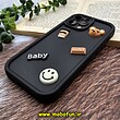 قاب گوشی iPhone 13 Pro Max آیفون طرح سیلیکونی ژله ای سه بعدی برجسته عروسکی COFFEE Baby محافظ لنز دار مشکی کد 666