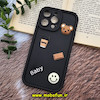 قاب گوشی iPhone 14 Pro Max آیفون طرح سیلیکونی ژله ای سه بعدی برجسته عروسکی COFFEE Baby محافظ لنز دار مشکی کد 280