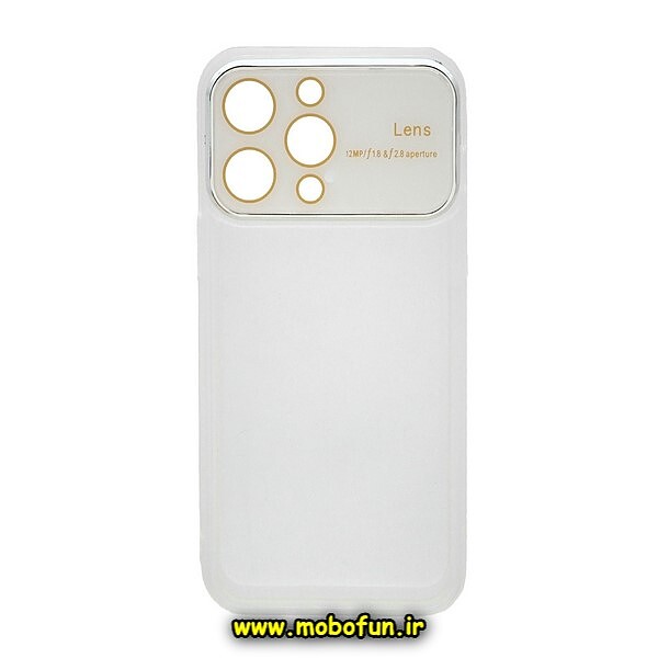 قاب گوشی iPhone 15 Pro آیفون طرح الکتروپلیتینگ شفاف اورجینال Camera Lens محافظ لنز دار سفید کد 5