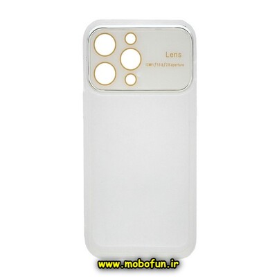 قاب گوشی iPhone 15 Pro آیفون طرح الکتروپلیتینگ شفاف اورجینال Camera Lens محافظ لنز دار سفید کد 5