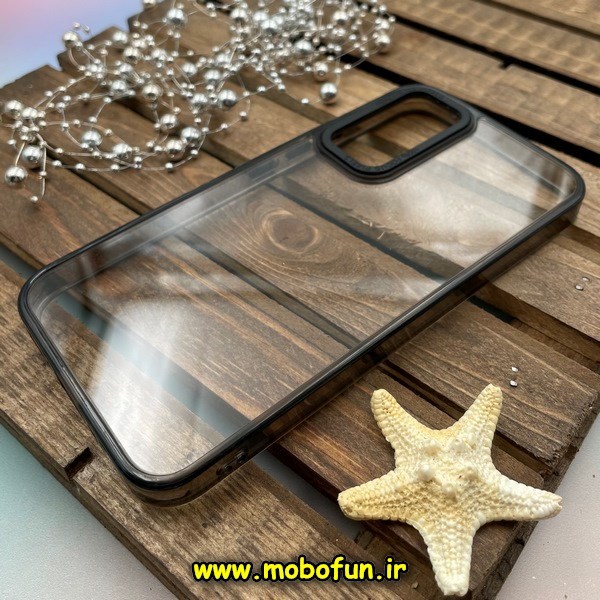 قاب گوشی Galaxy S23 FE سامسونگ اورجینال متال کیس Metal پیکسل Pixel طرح پشت طلق شفاف دور سیلیکونی مشکی کد 18