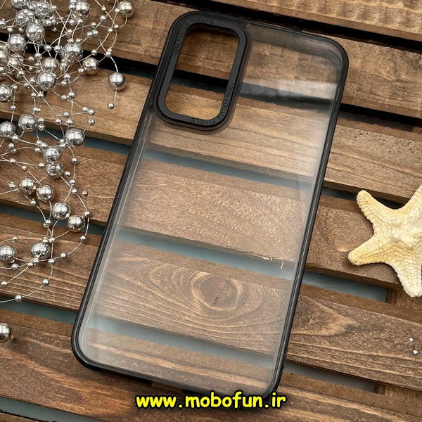 قاب گوشی Galaxy S23 FE سامسونگ اورجینال متال کیس Metal پیکسل Pixel طرح پشت طلق شفاف دور سیلیکونی مشکی کد 18