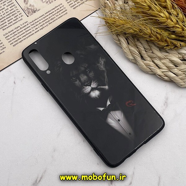 قاب گوشی Galaxy A20S سامسونگ پشت گلس شیشه ای طرح شیر Lion کد 670