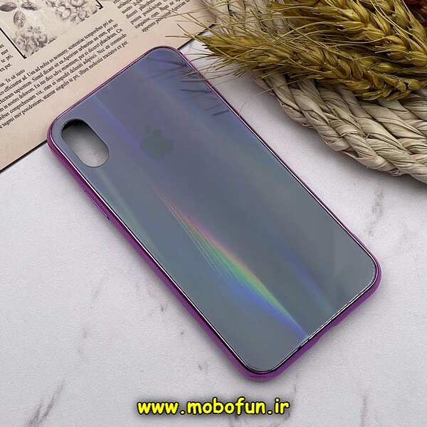 قاب گوشی iPhone X - iPhone XS آیفون پشت گلس شیشه ای طرح لیزری کد 609