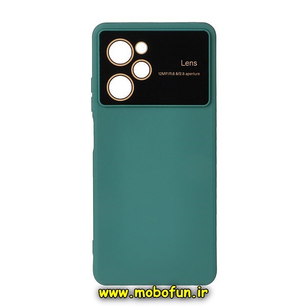 قاب گوشی Poco X5 Pro شیائومی سیلیکونی Camera Lens زیر بسته محافظ لنز دار سبز تیره کد 300