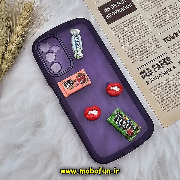 قاب گوشی Galaxy A14 4G - Galaxy A14 5G سامسونگ طرح ژله ای شفاف بالشتی سه بعدی عروسکی محافظ لنز دار بنفش کد 721