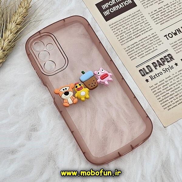قاب گوشی Galaxy A14 4G - Galaxy A14 5G سامسونگ طرح ژله ای شفاف بالشتی سه بعدی عروسکی محافظ لنز دار گلبهی کد 723