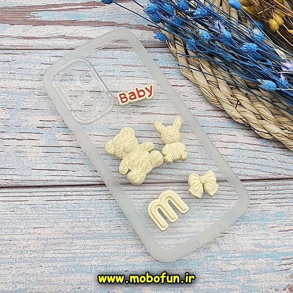 قاب گوشی Galaxy A33 5G سامسونگ طرح ژله ای شفاف بالشتی سه بعدی عروسکی محافظ لنز دار بی رنگ کد 632