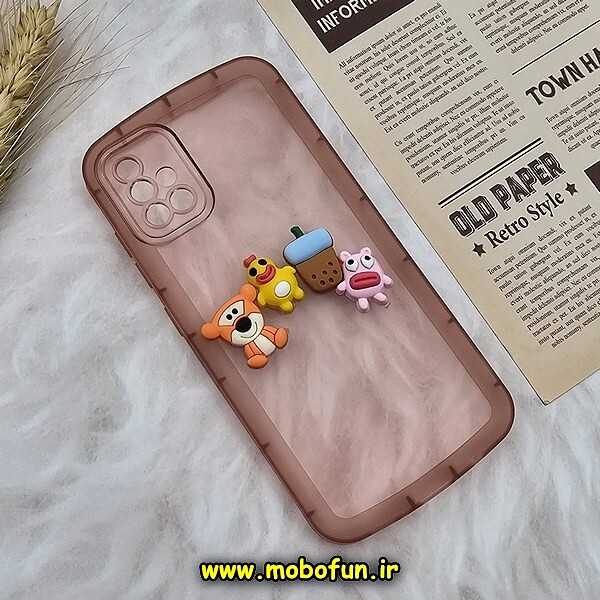 قاب گوشی Galaxy A51 سامسونگ طرح ژله ای شفاف بالشتی سه بعدی عروسکی محافظ لنز دار گلبهی کد 968