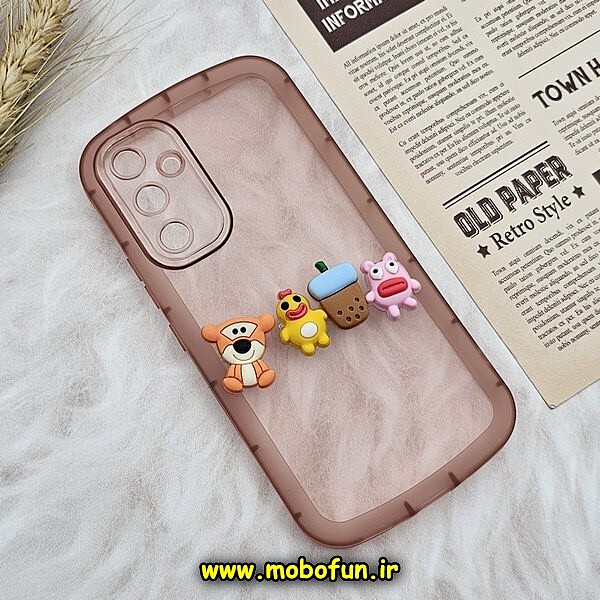قاب گوشی Galaxy A54 5G سامسونگ طرح ژله ای شفاف بالشتی سه بعدی عروسکی محافظ لنز دار گلبهی کد 749